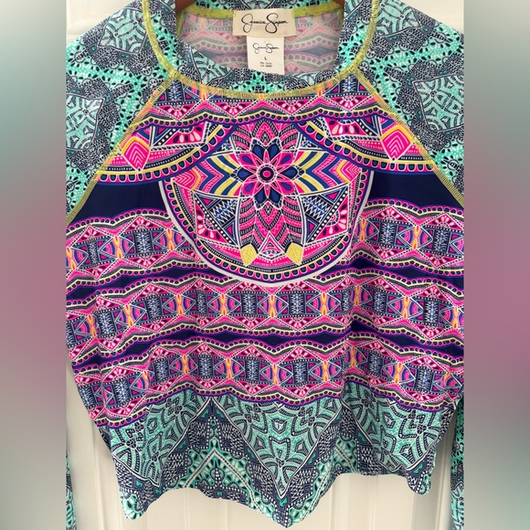 Jessica Simpson Rash Guard Geo Pattern EUC | Large - Picture 3 of 4